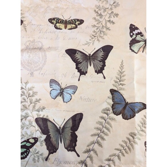 Laural Home Butterfly Window Valance Blue Cream Background 18 x 60-in Gift NEW - Picture 4 of 5